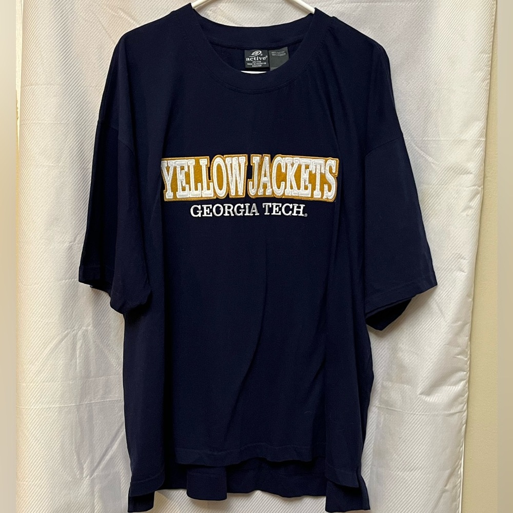 Navy Georgia Tech Yellow Jackets Thick  T-Shirt. 2XL. Plus size